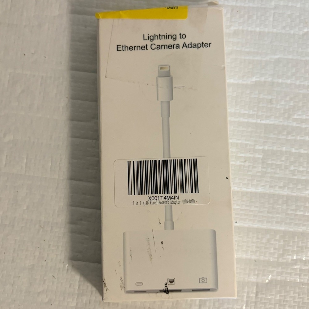 3 in 1 Lightning to Ethernet RJ45 Adapter USB Camera OTG Hub NK107 White